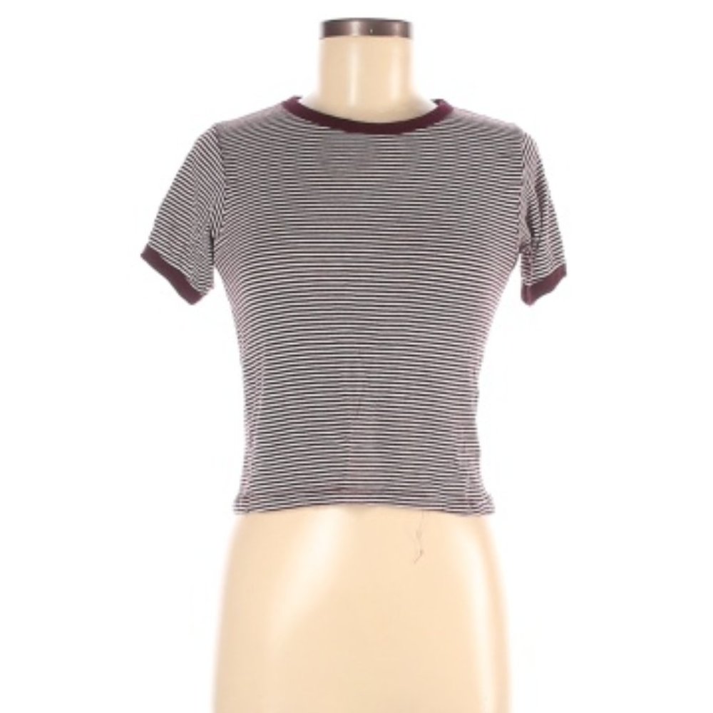 Brandy Melville Red + White Striped Tee